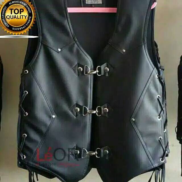 Jaket rompi pria motor hitam pelindung dada trendy terlaris