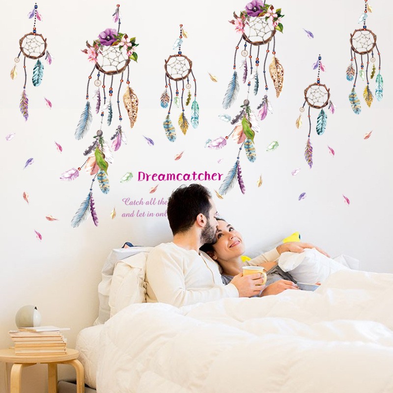 RELIZA WALL STICKER DREAM CATCHER DREAM DREAMCATCHER BULU SK9051 STIKER DINDING