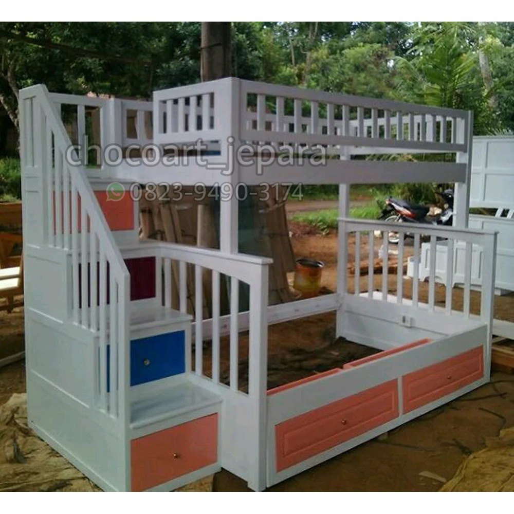Dipan tingkat / dipan anak Tempat Tidur Tingkat Susun Ranjang Dipan Sorong Tempat Tidur Tingkat