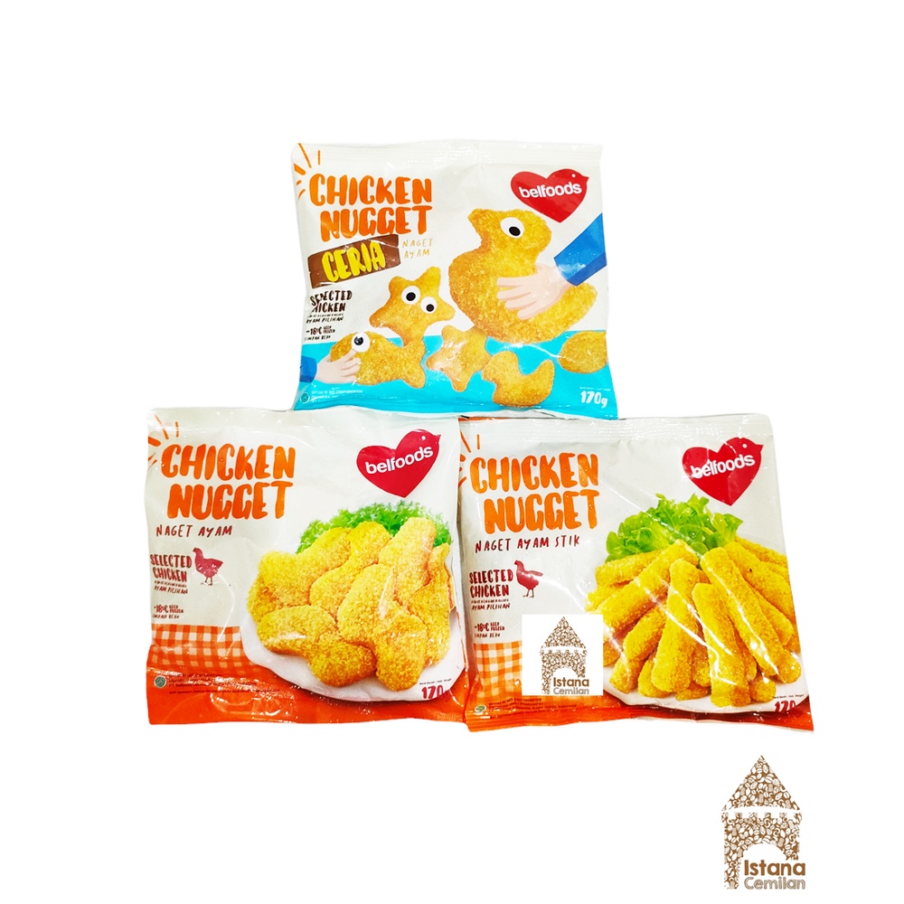 

Belfoods Chicken Naget / Nugget Ayam / Stick / Ceria 170 Gram