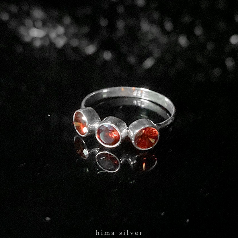 PERHIASAN CINCIN PERAK / STERLING SILVER 925 PERMATA ZIRCON MERAH