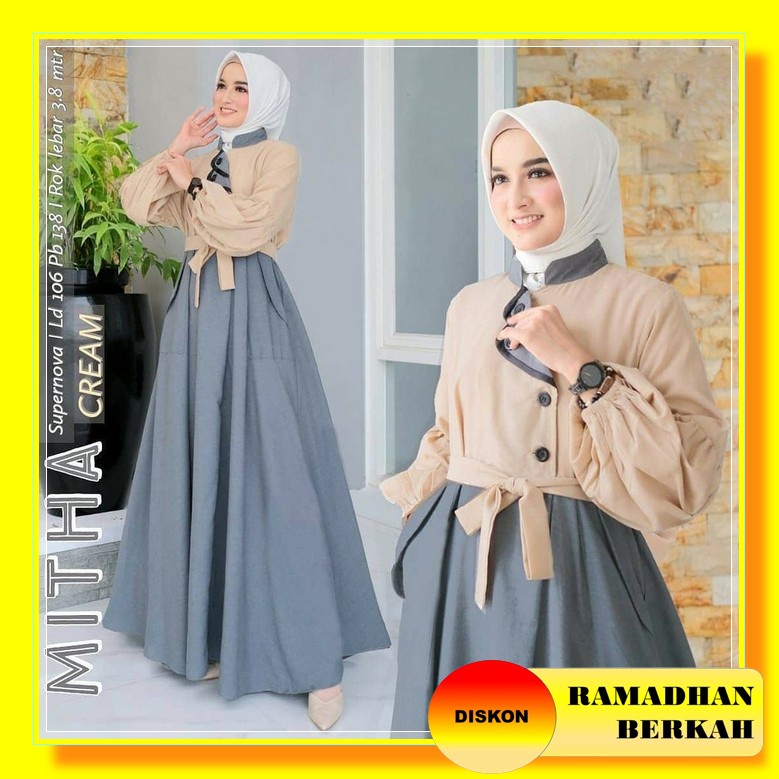 Claryn Midi Dress Katun Rayon Premium Midi Dress Wanita Kekinian 2022 Rayon Modern Mewah Gamis Wanit