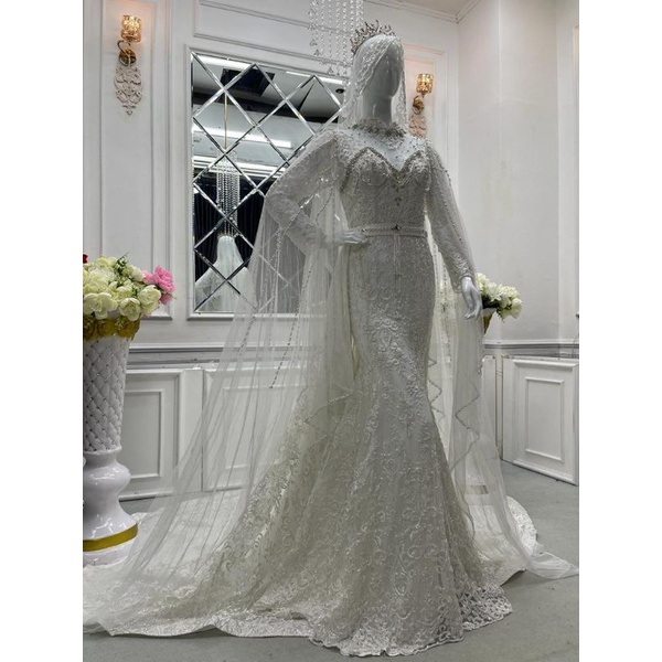 kebaya pengantin slim/ duyung full Payet/