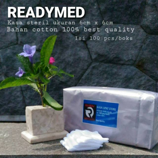 KASA STERIL UKURAN 6CM X 6CM. ISI 100PCS/BOKS. 100% COTTON. BEST QUALITY