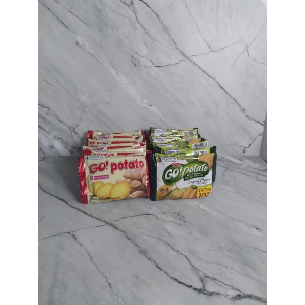 

Go Potato Kentang , isi 10 pcs x 10g, 2 Varian Rasa.