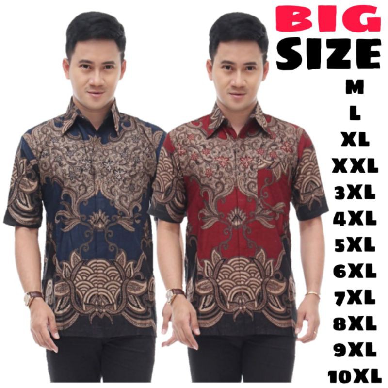 KEMEJA BATIK LENGAN PENDEK/BATIK PRIA SIZE JUMBO M,L,XL,XXL,3XL,4XL,5XL,6XL,7XL,8XL,9XL,10XL