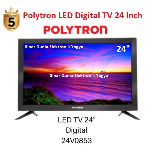 Polytron LED Digital TV 24&quot; LED TV DVB-T2 USB Movie HDMI PLD 24V0853 24V1853