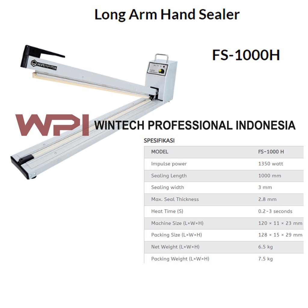 WIRATECH FS-1000H HAND SEALER ATAU MESIN PENYEGEL PLASTIK
