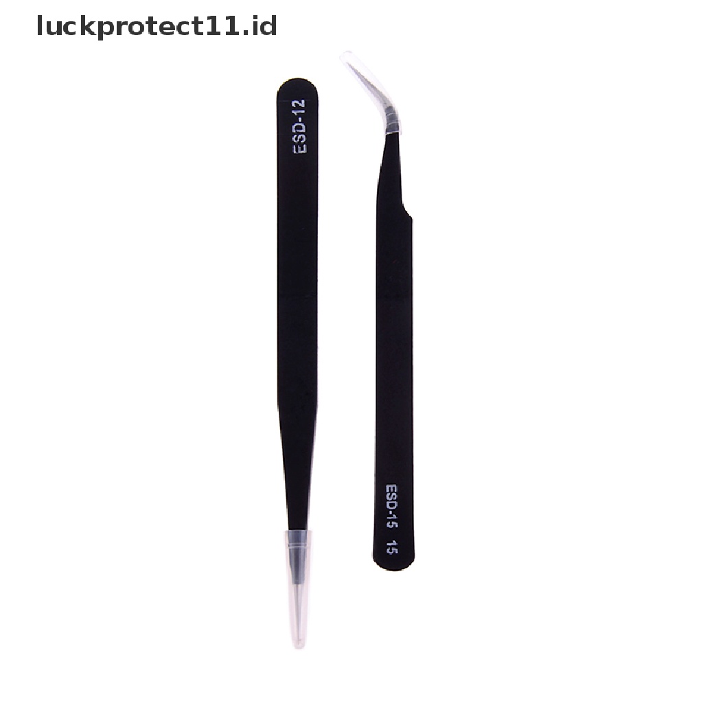 //HG&amp;ID// 2pcs Anti-static Elbow and Straight Stainless Steel Tweezers Cake Mold .