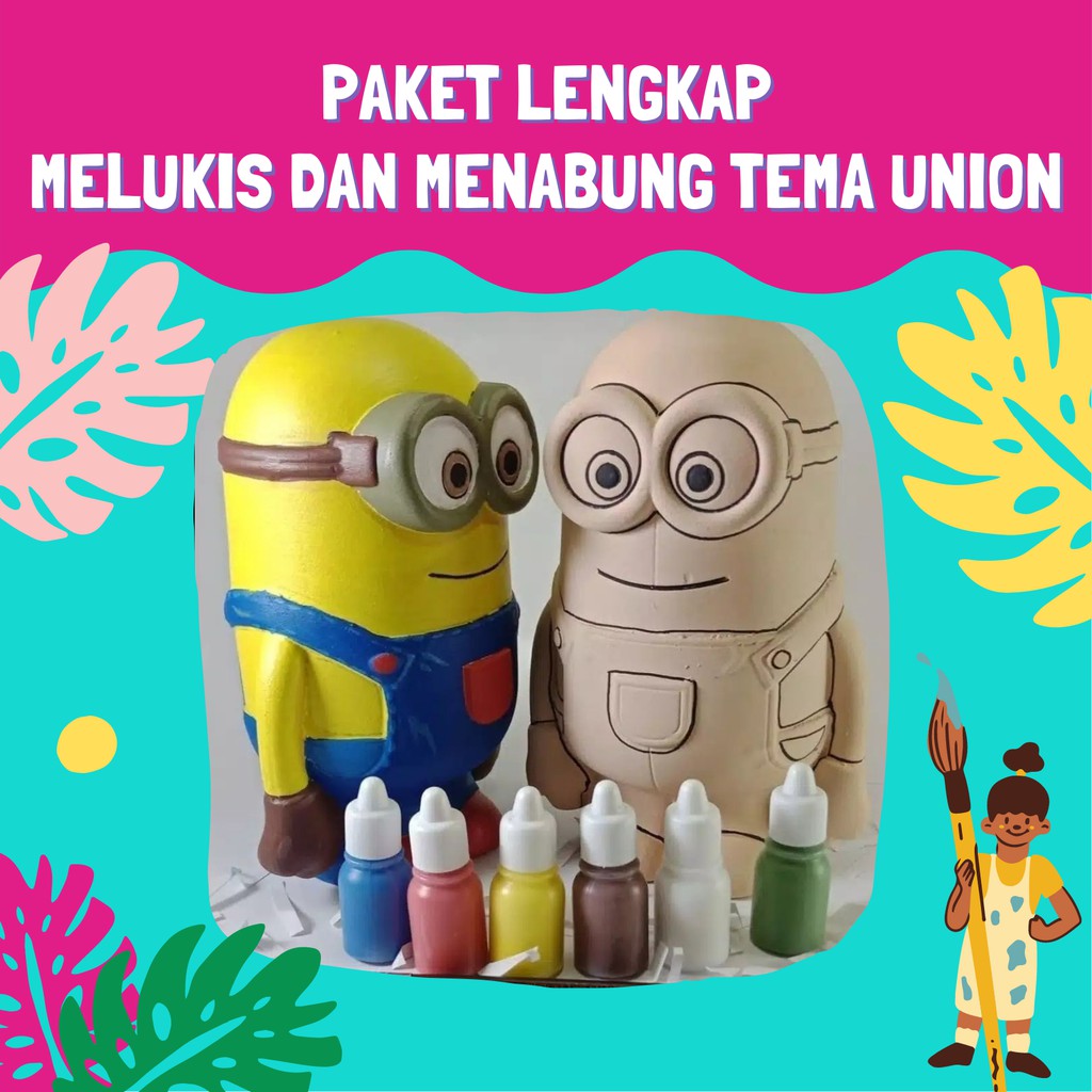 Jual DIY CELENGAN UNION PAINTING KIT I MEWARNAI CELENGAN I KREATIFITAS