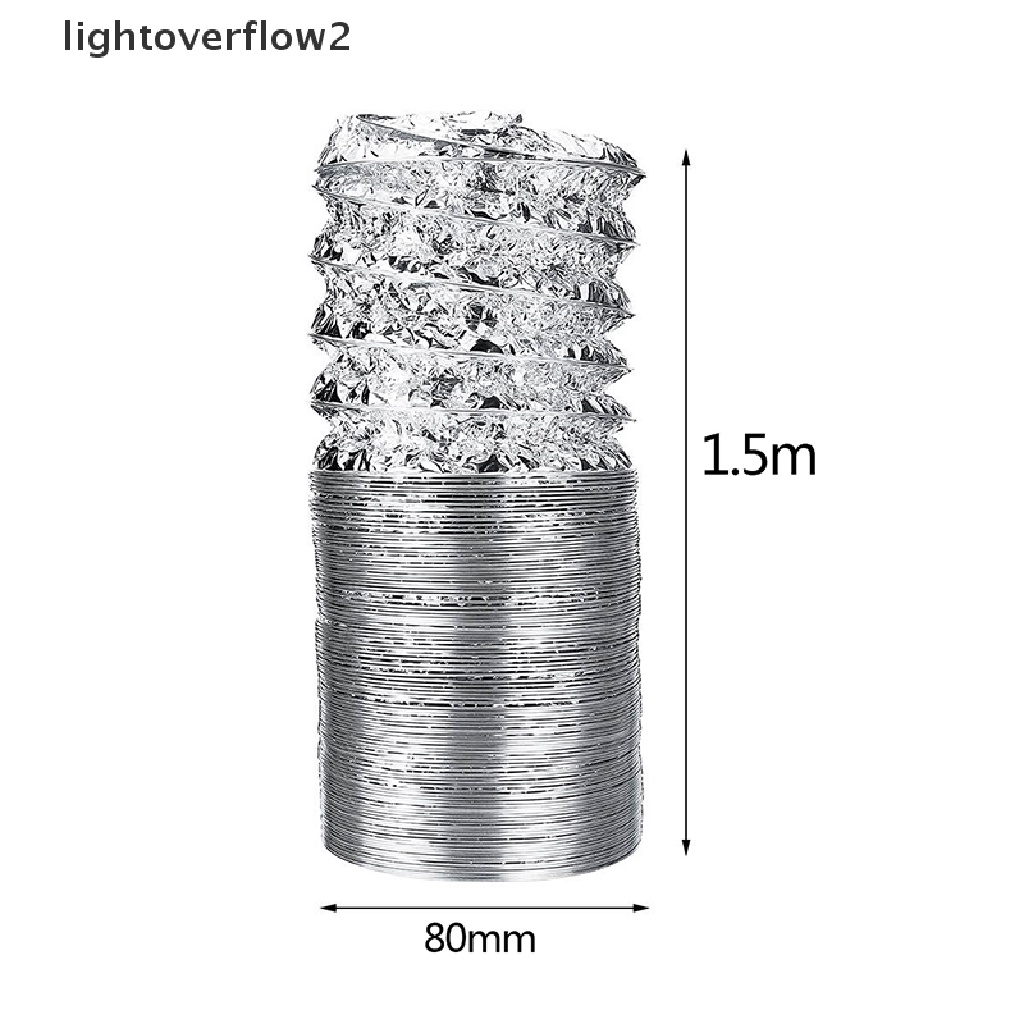 [lightoverflow2] 3.1Inch Flex Air Aluminum Foil Ducting Dryer Vent Hose For Ventilation 1.5M [ID]