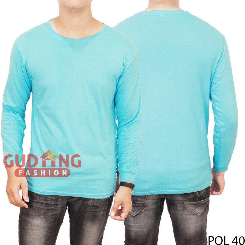 Kaos Panjang Polos Pria Oneck / Basic Tshirt 100% Cotton Combed - Banyak Pilihan Warna POL (COMB)