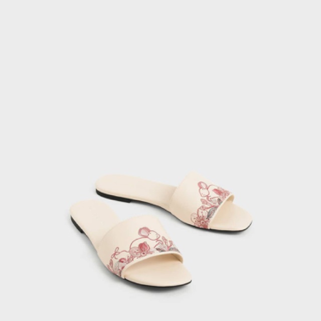 [7.7 Boombastis Sale⚡] - SANDAL WANITA CKS137 EMBROIDERED SLIDE PREMIUM IMPORT