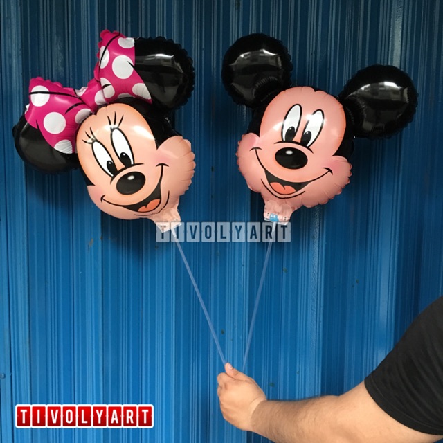 Balon Stik Mickey & Minnie / Balon Karakter / Balon Mickey Minnie