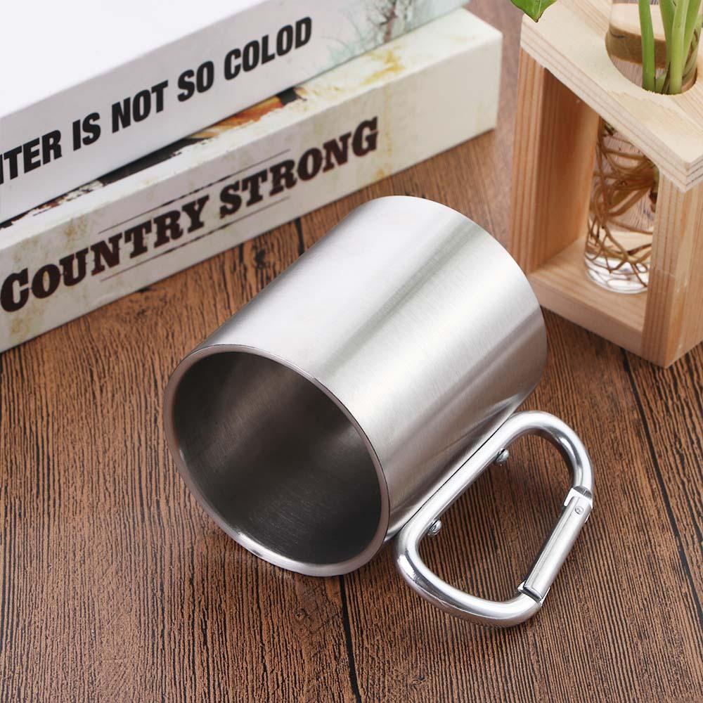 Lanfy Air Teh Mug Portable Traveling Mug Camping Mug Perlengkapan Berkemah Peralatan Makan Cangkir Hiking Stainless Steel Cangkir