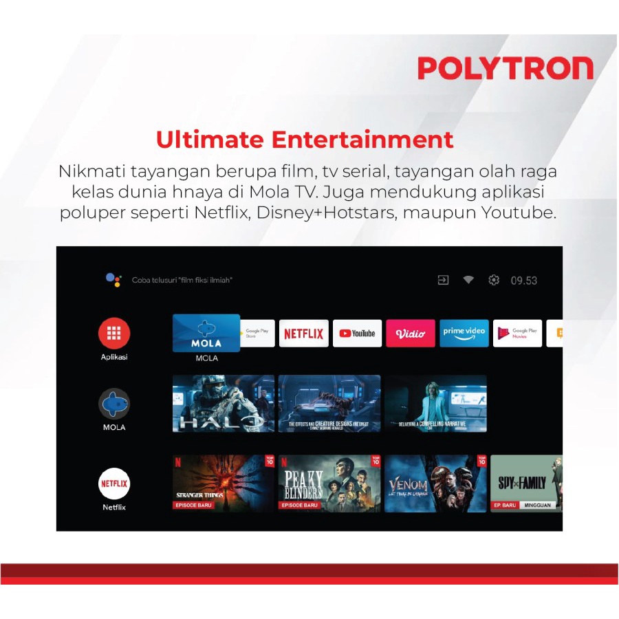 POLYTRON PLD 50UG9959 4K HDR Smart Android TV 50 inch