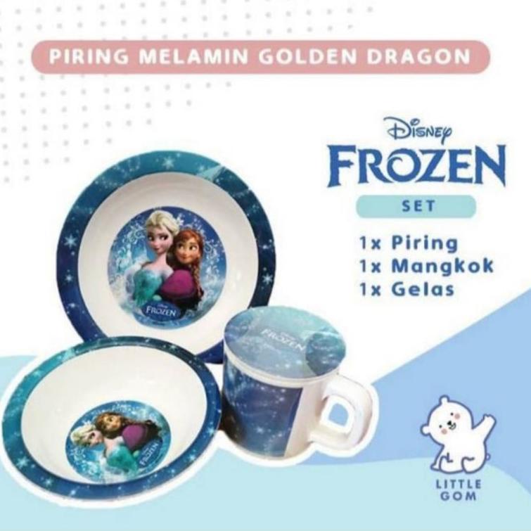 [KODE V8DLC] Piring set Frozen (Merek Golden Dragon )