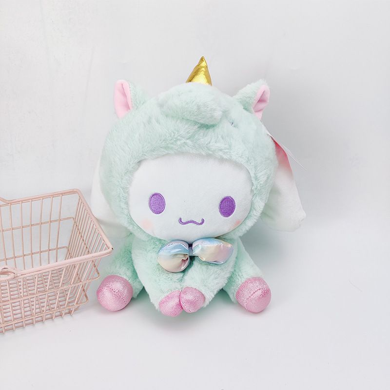 MAINAN BONEKA MELODY HELLO KITTY CINNAMOROLL POCHACCO DOG POMPOMPURIN KUROMI UNICORN PLUSH IMPOR