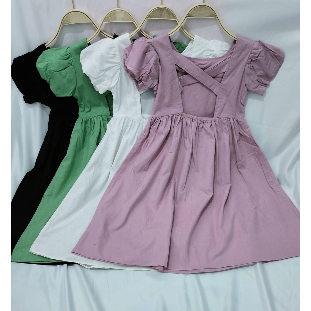 Jimmedy.id - Dress X Anak Perempuan Umur 3-7 Tahun Bahan Katun