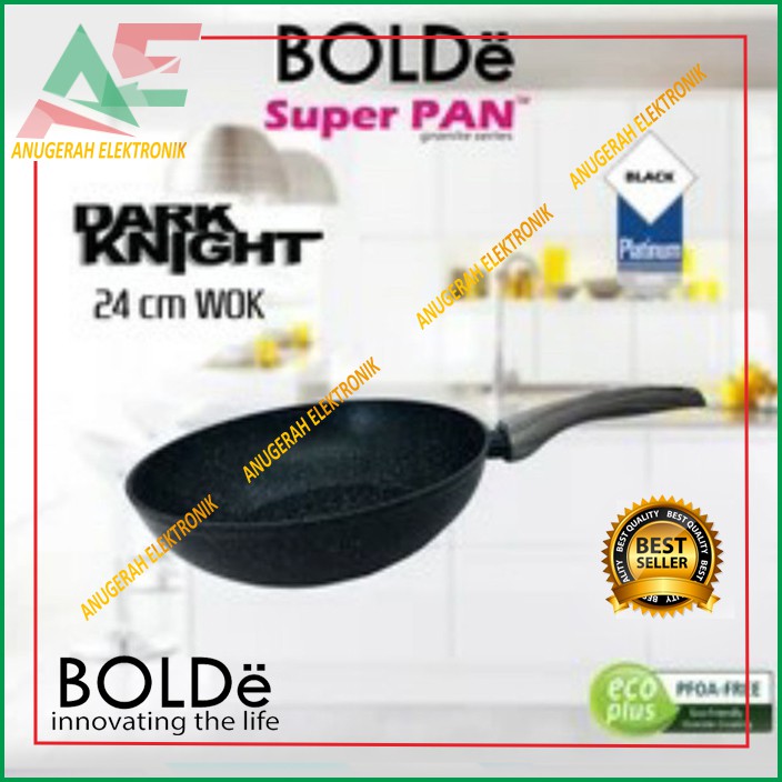 Panci granite super pan BOLDe 24cm Dark Knight - wok 24 cm induksi