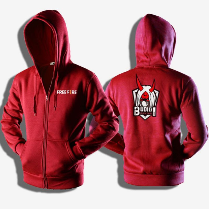 jaket zipper dewasa FREE FIREE BUDI01 GAMING FF dewasa jumbo cewek / cowok keren zipper budi01 gamin