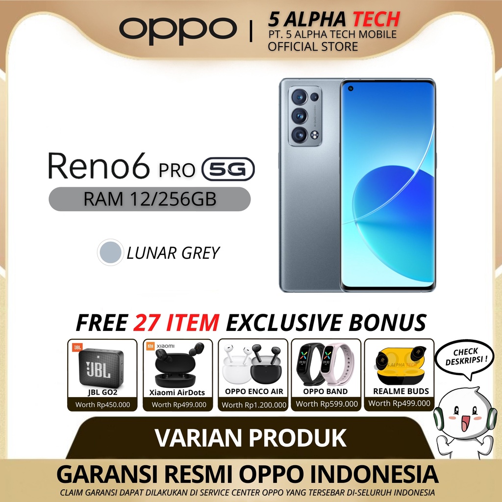 OPPO RENO 6 (RENO6 5G / RENO6 / RENO 6 PRO ) NFC 8/128GB -12/256GB GARANSI RESMI