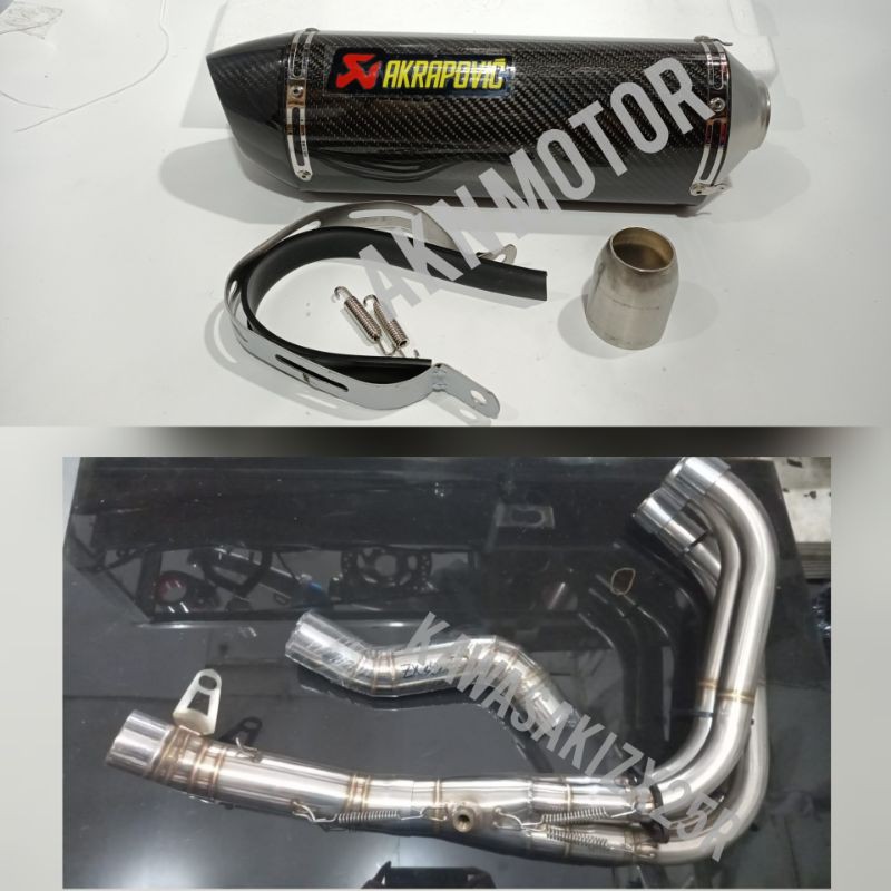 KNALPOT AKRAPOVIC FULL SET LEHER FULL SNTENLIES KAWASAKI ZX25R