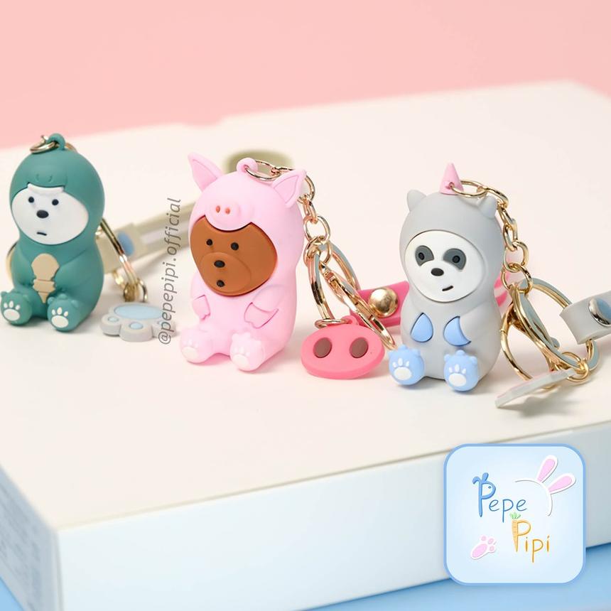 ➩ Gantungan Kunci WBB/We Bare Bear Kostum Ganci Tas Keychain ➹