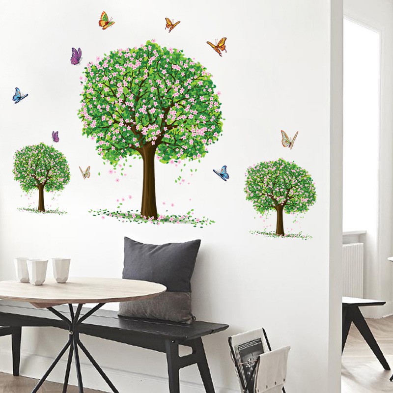 Wall sticker / Stiker Dinding POHON HIJAU Green Tree Hiasan Dinding AY894