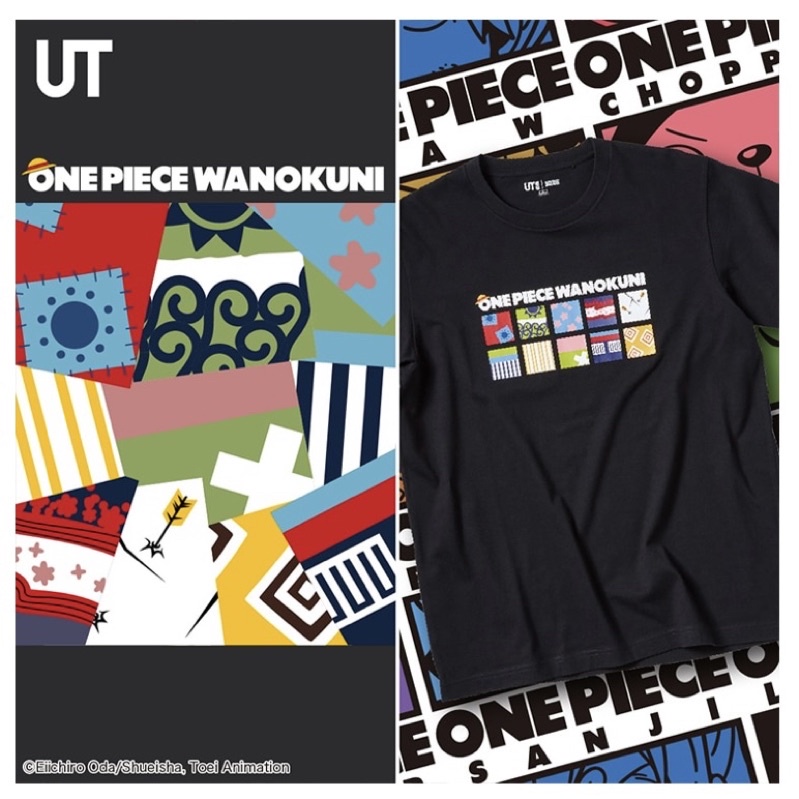 KAOS UNIQLO X ONE PIECE WANOKUNI BLACK ukuran M
