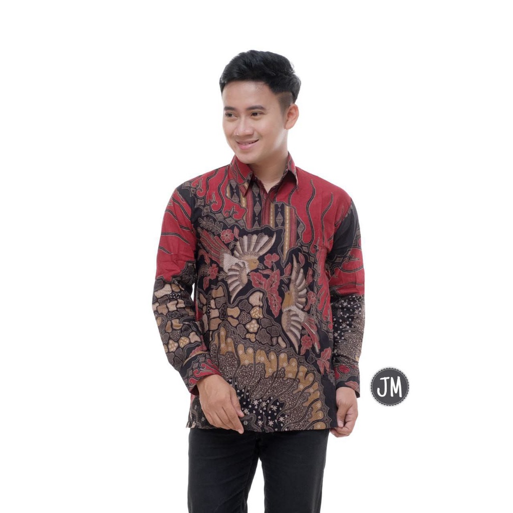 Kemeja Batik Pria Lengan Panjang Casual Modern SIZE M L XL XXL