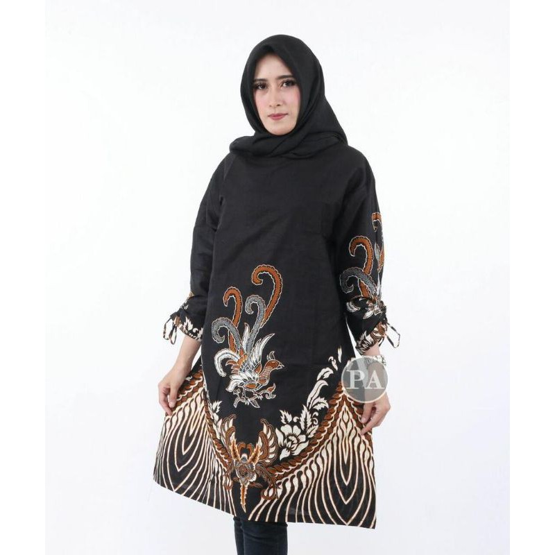 Batik Couple Keluarga Modern Sania Ruffle Ori Ndoro Jowi Dnt Motif ayam-Tunik