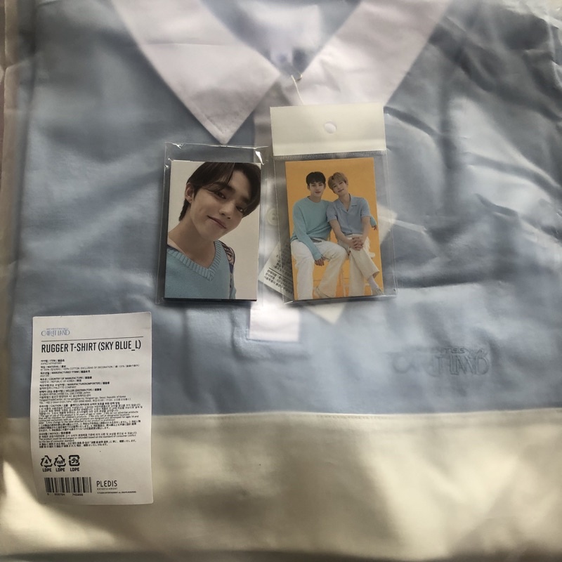 READY STOCK T-SHIRT RUGGER SKY BLUE SEVENTEEN CARATLAND 2021 PHOTOCARD TSHIRT POLO TC TRANDING CARD 