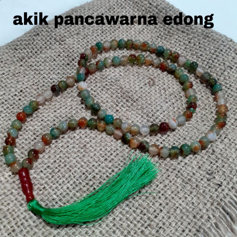 TASBIH BATU AKIK EDONG ASLI NATURAL 99 BUTIR