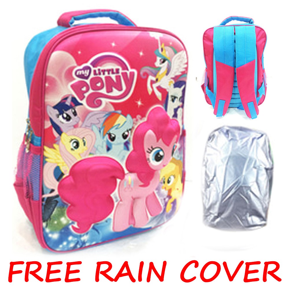 RAINCOVER ANTI HUJAN Tas Ransel Sekolah SD Pony 3D Timbul Hard Cover