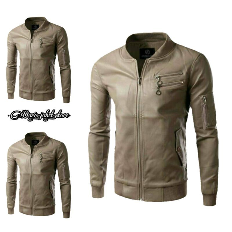 jaket semi kulit/jaket pria/jaket kulit sintetis/jaket cowok