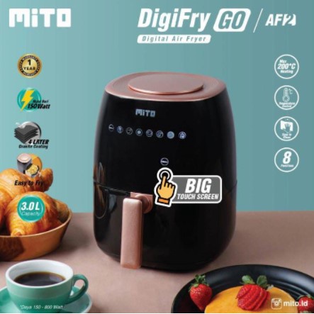 Digital Air Fryer Mito Mitochiba Digifry AF2 3 Liter Low Watt AF-2