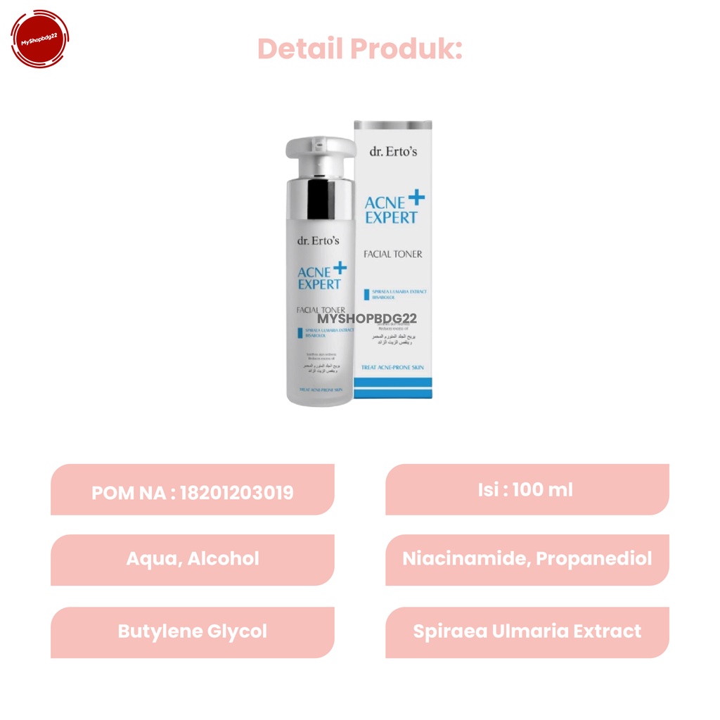 Dr Ertos Acne Expert Facial Toner Skincare Perawatan Kulit Wajah Untuk Tipe Berjerawat By Myshopbdg22