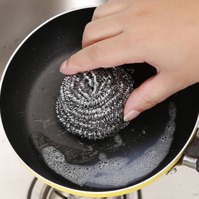 SABUT WAJAN BESI / KAWAT PANCI / SIKAT WAJAN / Steel wool / bola serat kawat stainless steel sikat cuci piring / SIKAT KAWAT CUCI PIRING