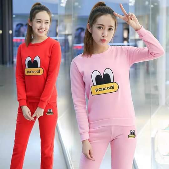 Baju Senam Import Paincoat Set Wanita Kaos Babyterry Lembut Lengan Panjang