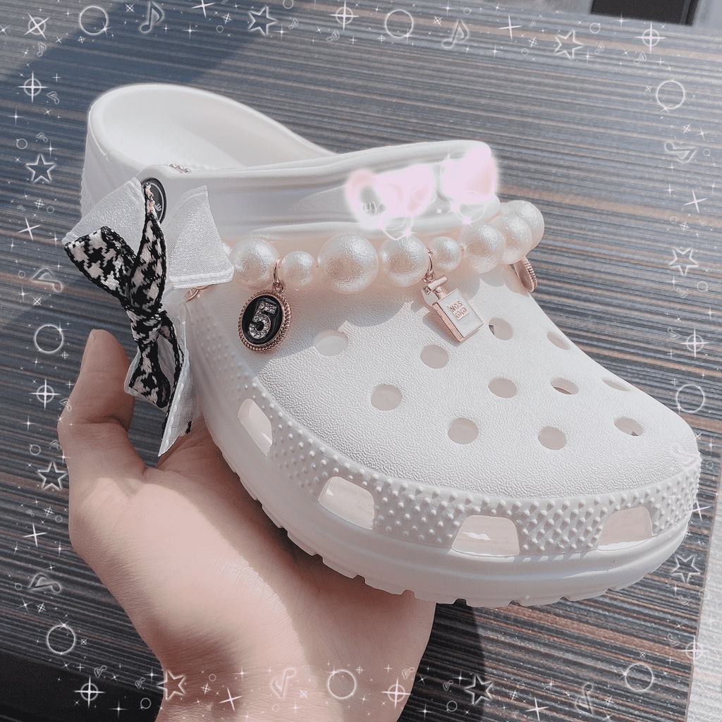 aksesoris wanita sendal crocs wanita aksesoris crocs chain Rantai Bowknot crocs jibbitz【sepatu tidak termasuk】