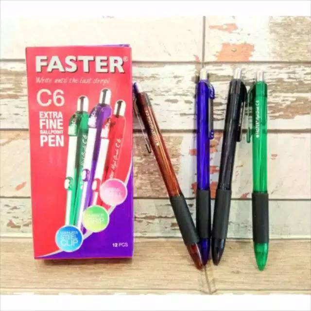 

Pulpen faster C6 (cetek) hitam & Biru