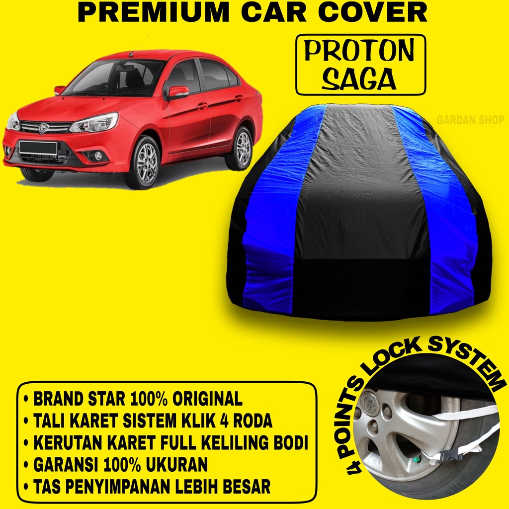 Body Cover PROTON SAGA Sarung BIRU Penutup Pelindung Bodi Mobil Proton Saga PREMIUM Blue Cover