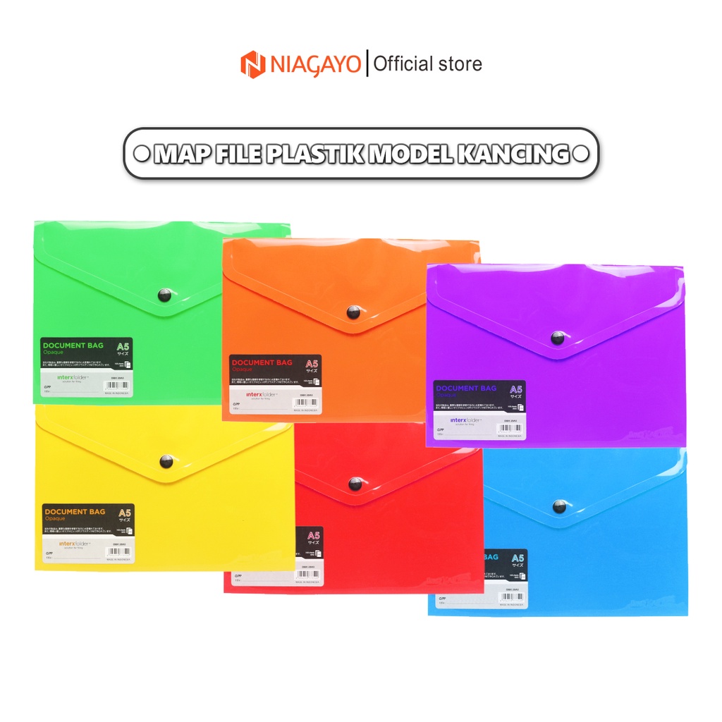 

Map File Plastik Ukuran A5 Kancing 1 Macam Warna Document Bag