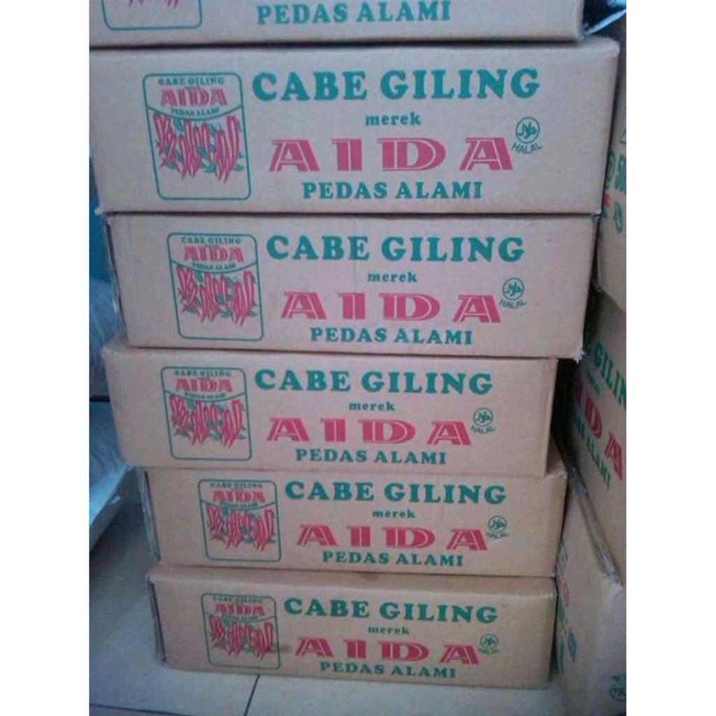 

AIDA CABAI CABE BUBUK 1 DUS 500 GRAM ISI 30 BUNGKUS Bagus