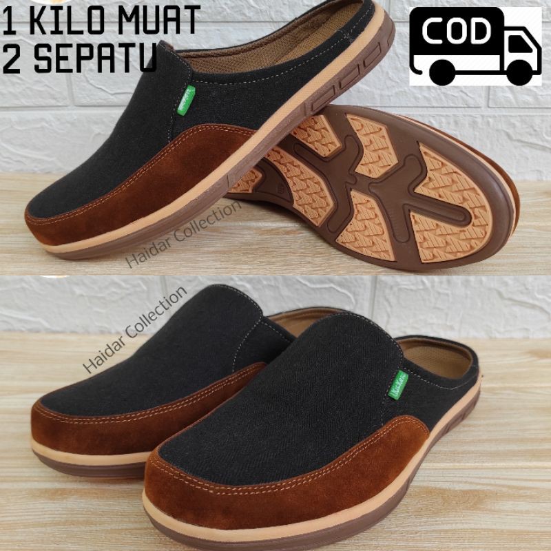 39-44 Bustong Pria Kulit Sintetis Slip On Kasual Cowok Sol Karet Kantoran Kerja Suede