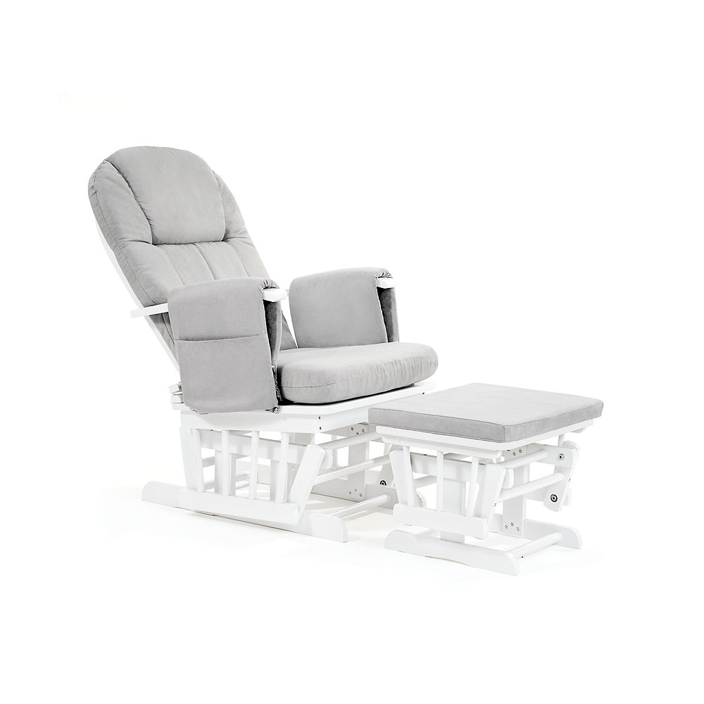 Mothercare Reclining Glider Chair White With Grey Cushion Shopee Indonesia