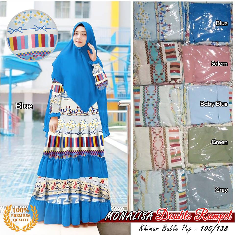 REALPICT - GAMIS MONALISA - GAMIS SET KHIMAR - BUSANA MUSLIM - GAMIS WANITA -