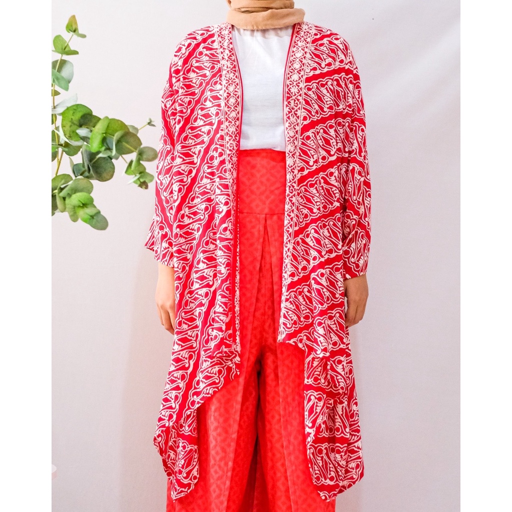 SETELAN BATIK WANITA ONE SET BATIK WANITA OUTER BERLENGAN WANITA ATASAN WANITA CARDIGAN WANITA CELAN