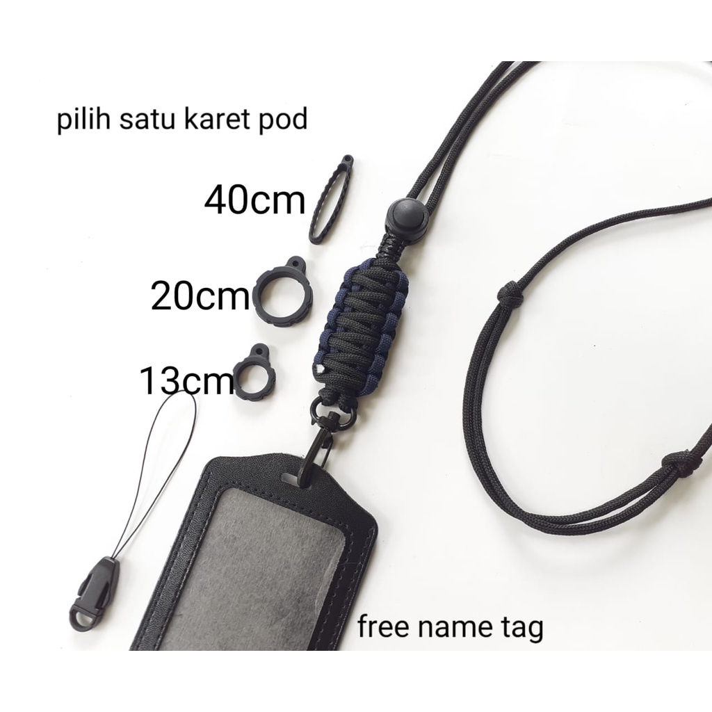 

Lanyard King Cobra Buckle Name Tag ID Card Holder Tali Leher Tempat Kartu Tali Paracord Multifungs